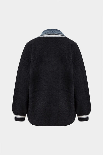 Blazer Cardigan Combinatie - Denim Overhemd Jas