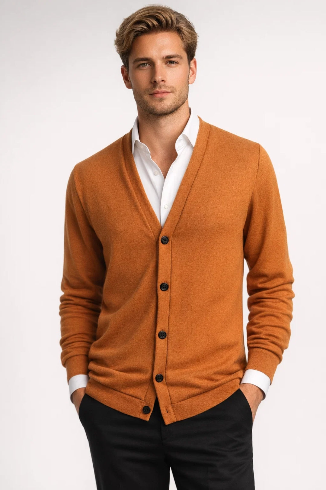 Heren Cardigan Klassiek Comfortabel Met Knoopsluiting - StudioMarella
