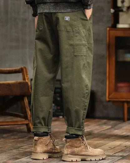 Cargo Broek Met Veel Zakken en Opgerolde Pijpen → Cargo Broek Met Zakken Opgerolde Pijpen Casual