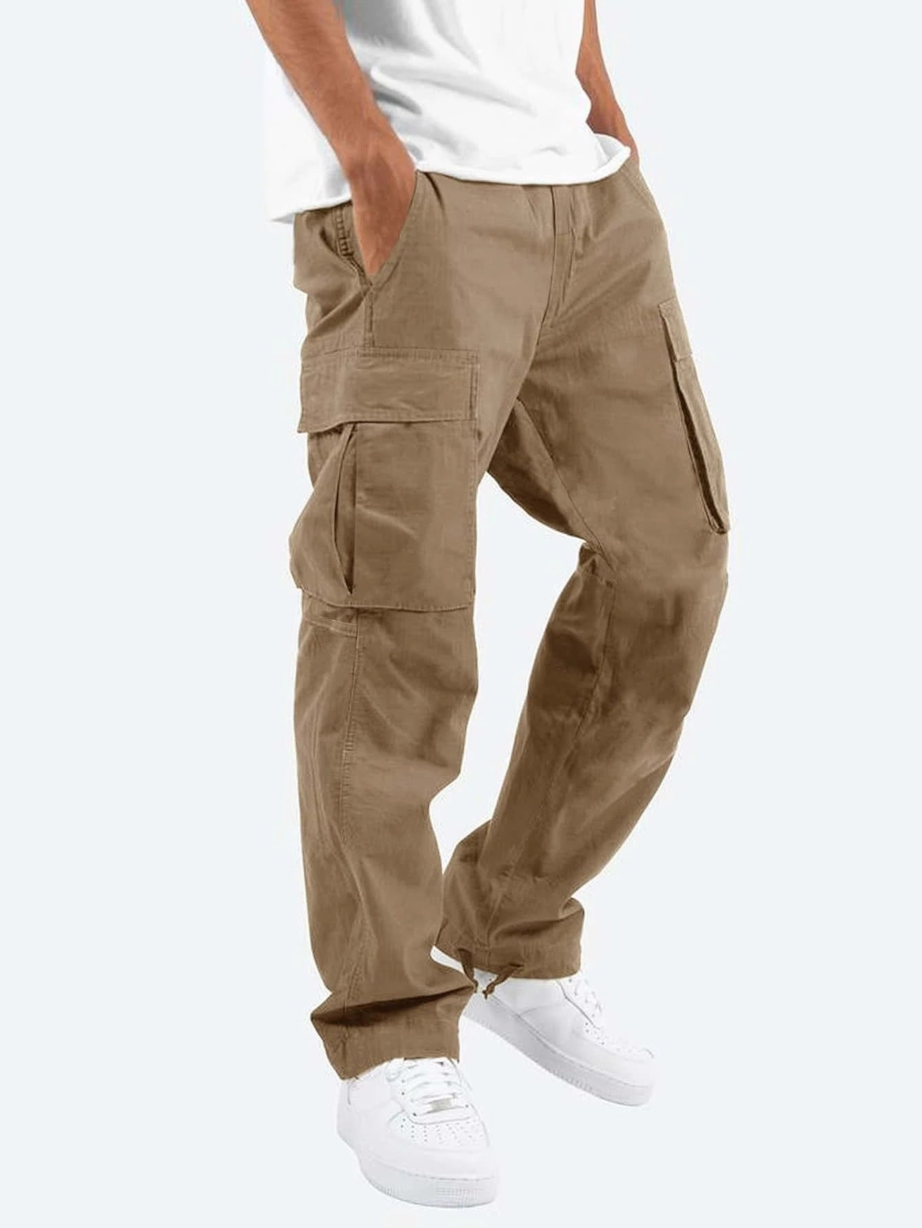 Cargobroek Heren | Cargo Broek | Elastische Tailleband & Ruime Zakken