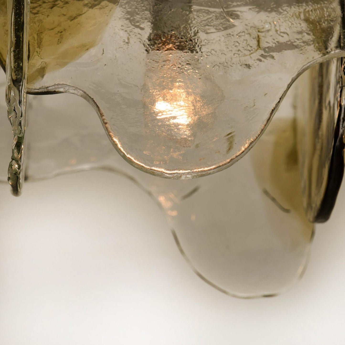 Plafondlamp Handgeblazen Glas Murano Stijl Smoke Gray Amber Clear