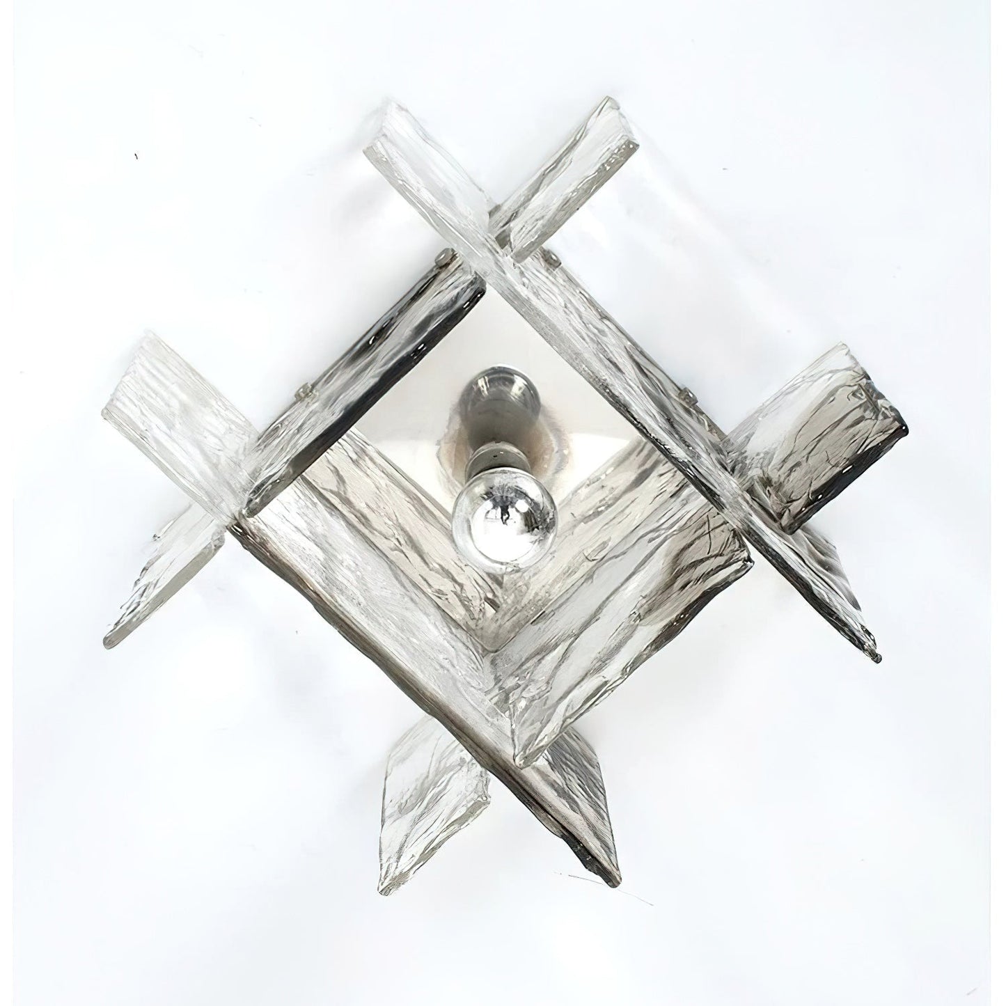 Moderne Plafondlamp met IJseffect Glas – Dimbaar E26/E27 – Ø30cm