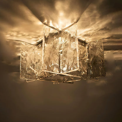 Moderne Plafondlamp met IJseffect Glas – Dimbaar E26/E27 – Ø30cm