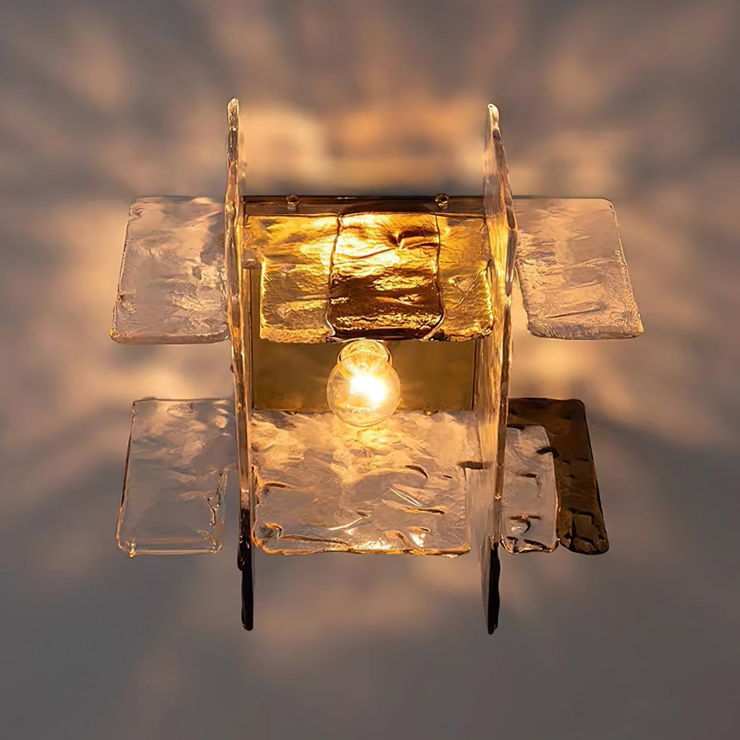Moderne Plafondlamp met IJseffect Glas – Dimbaar E26/E27 – Ø30cm