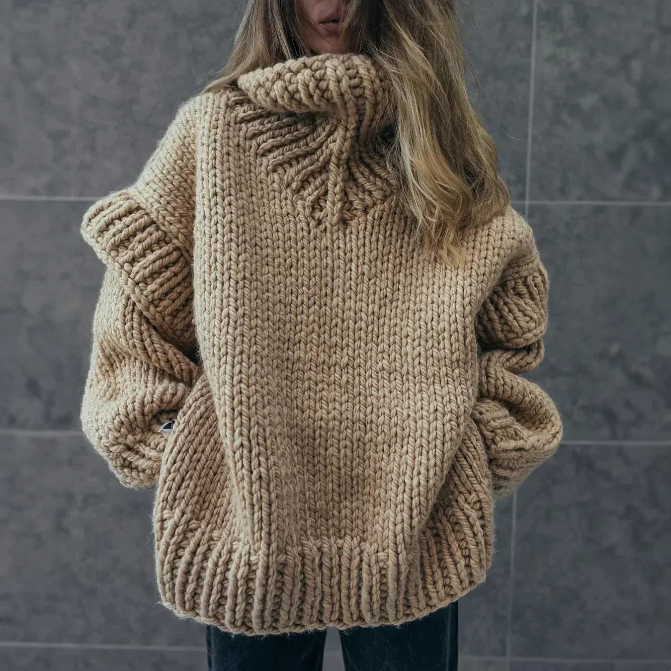 Dames Trui Gebreid Warm Oversized Wintermode