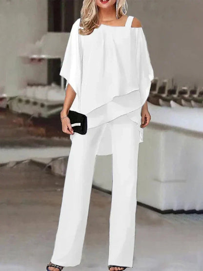 Elegante Pantaloni Set van Poliestere Glanzend