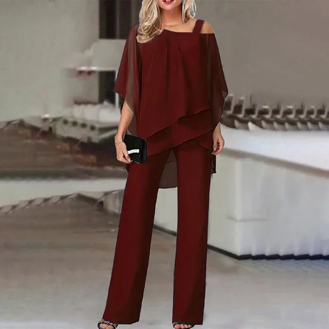 Elegante Pantaloni Set van Poliestere Glanzend