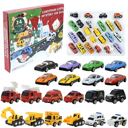 Speelgoed Auto Adventskalender 24 Stuks Kerst Aftelkalender Kinderen Verrassingskalender Voertuigen