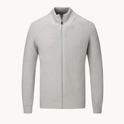 Cashmere Trui Warm met Rits en Opstaande Kraag - StudioMarella