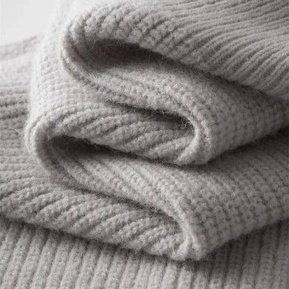 Cashmere trui met volledige rits en opstaande kraag