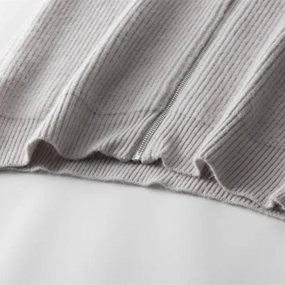 Cashmere trui met volledige rits en opstaande kraag