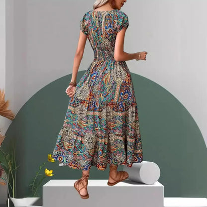 Zomerjurk Boho Gedrukt Lang Kleed voor Vrouw