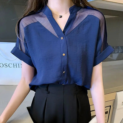 Vrouwen Blouse Zomer Chiffon Luchtig en Elegante