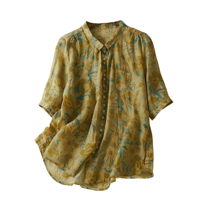 Vrouwelijke Zomer Blouse met Bloemenprint
