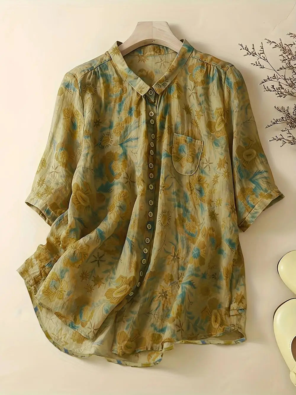 Vrouwelijke Zomer Blouse met Bloemenprint - StudioMarella