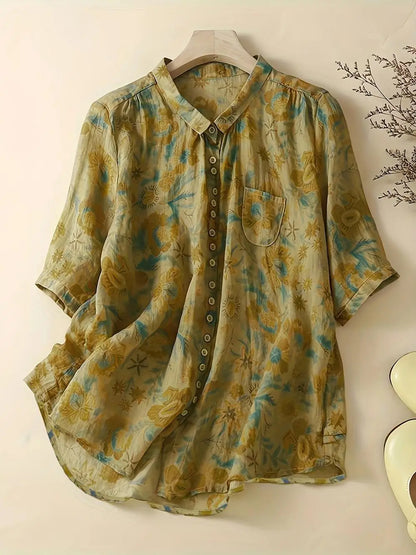Vrouwelijke Zomer Blouse met Bloemenprint