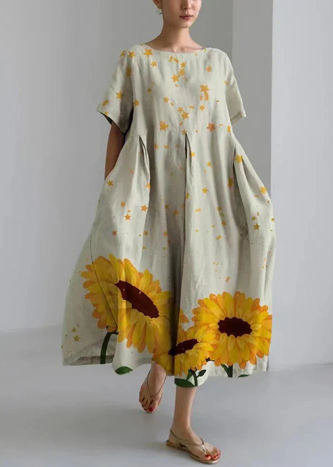 Vrouwelijke Bloemenjurk Midi Zomerjurk voor Dames