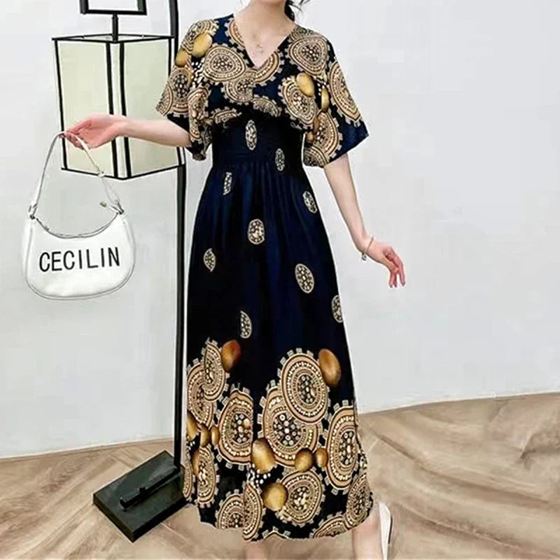 Zomerjurk Vrouwelijk Boheemse Stijl Bloemenprint