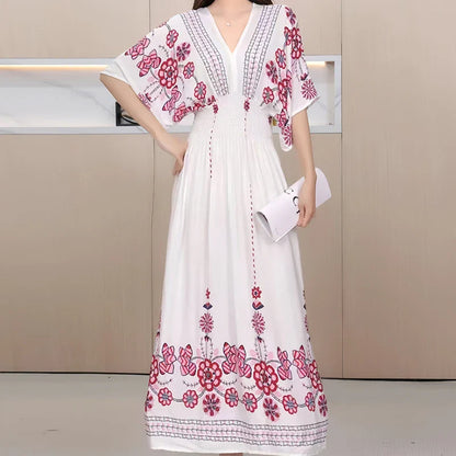Zomerjurk Vrouwelijk Boheemse Stijl Bloemenprint - StudioMarella
