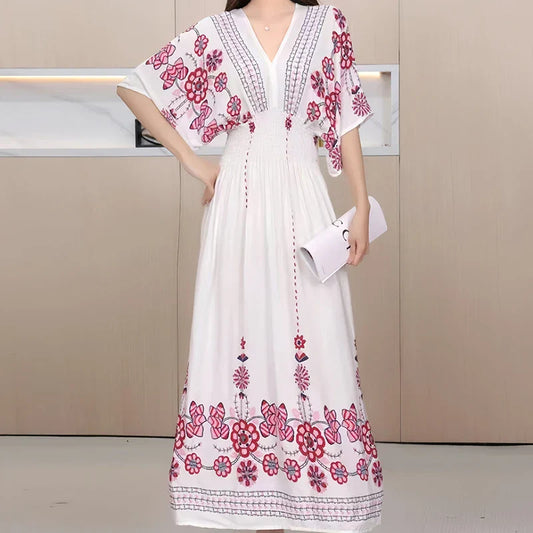 Zomerjurk Vrouwelijk Boheemse Stijl Bloemenprint - StudioMarella