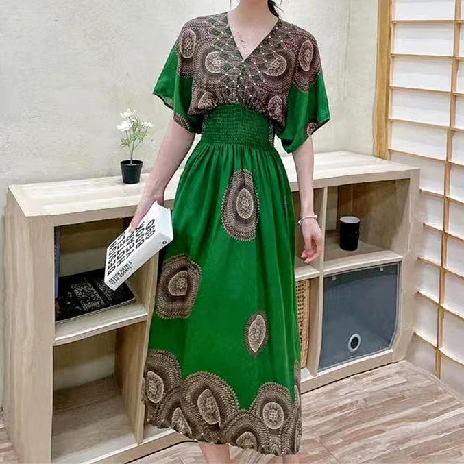 Zomerjurk Vrouwelijk Boheemse Stijl Bloemenprint