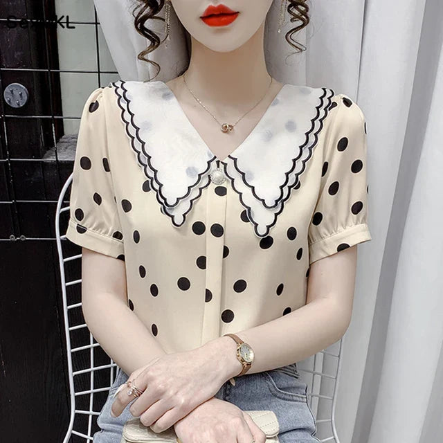Zomerse Chiffon Bloesjes Vrouwelijk en Luchtig - StudioMarella