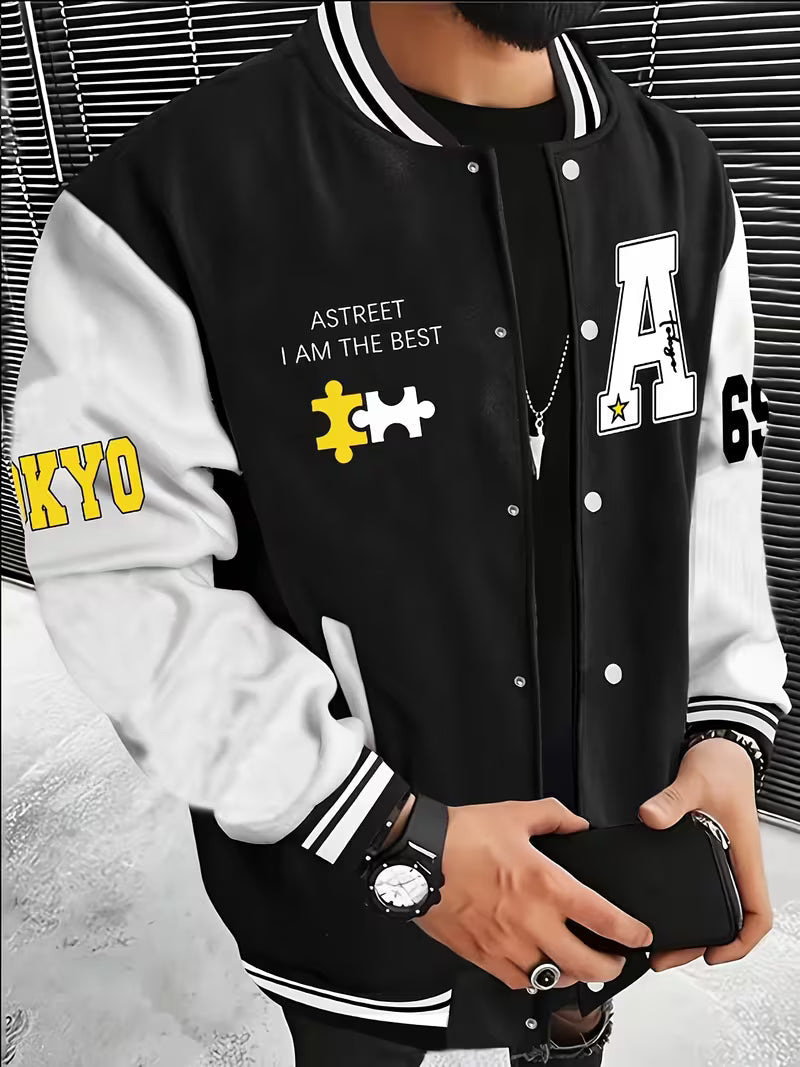 Casual Baseballjas Met Kleurrijke Kraag - StudioMarella