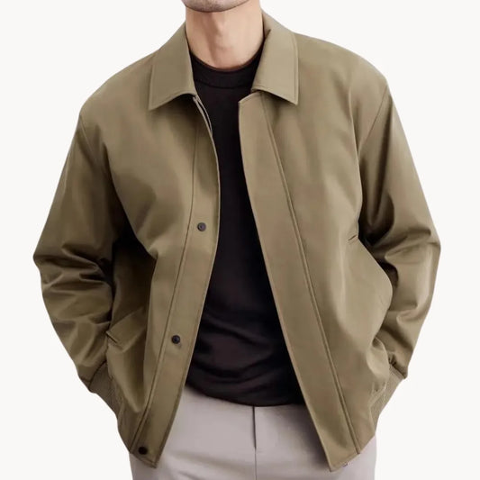 Heren Jas Met Knopen Sluiting Elastische Boord Casual Stijl - StudioMarella