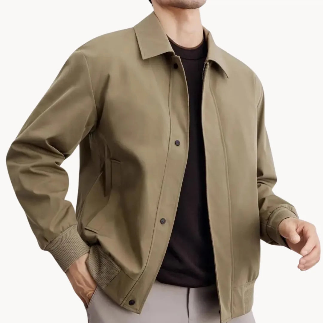 Casual jas met knopen sluiting en elastische boord