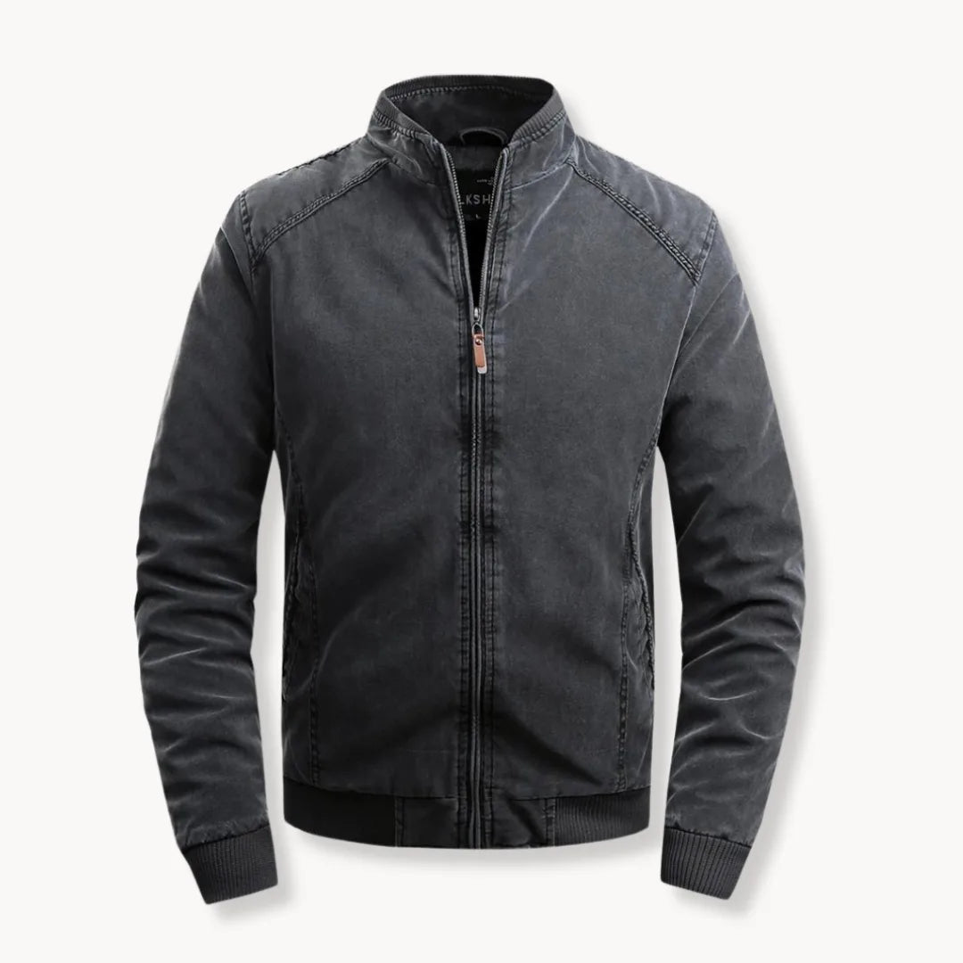 Herenjas Casual Met Opstaande Kraag en Rits - StudioMarella