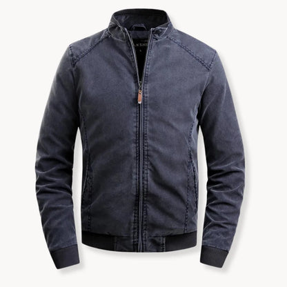 Casual jas met opstaande kraag en ritsluiting