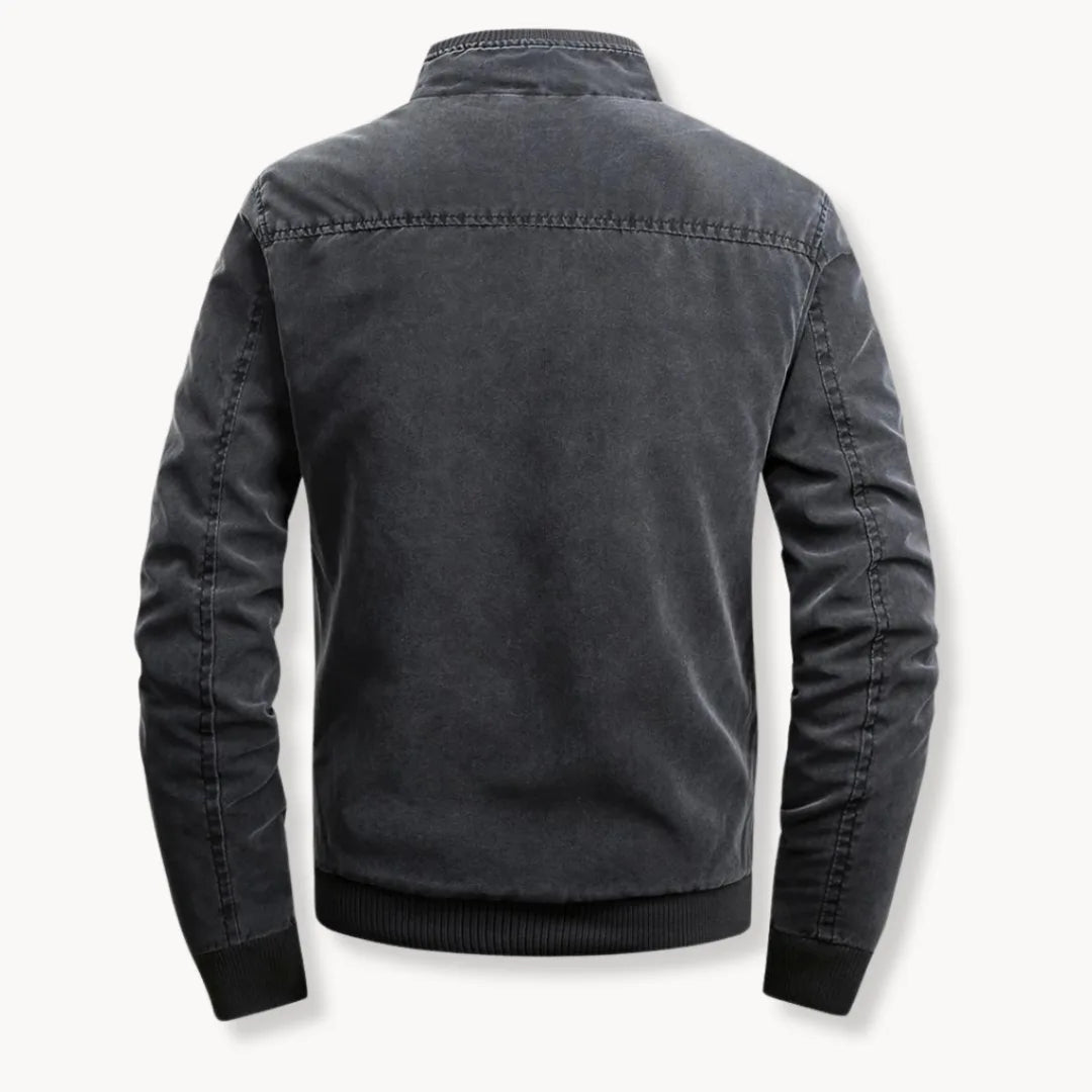Casual jas met opstaande kraag en ritsluiting