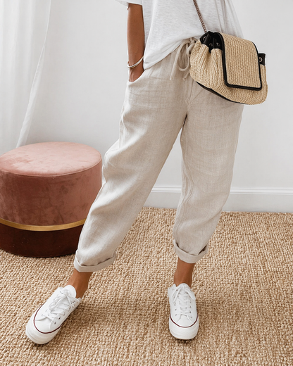 Dames Casual Broek Comfortabele Relaxte Pasvorm - StudioMarella