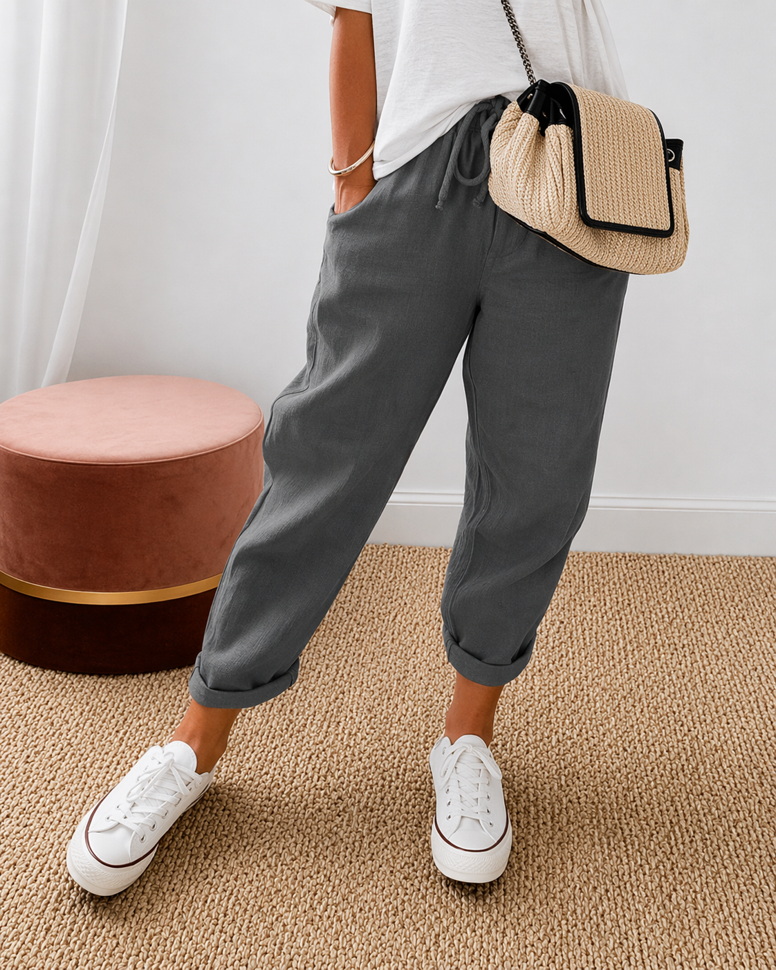 Dames Casual Broek Comfortabele Relaxte Pasvorm
