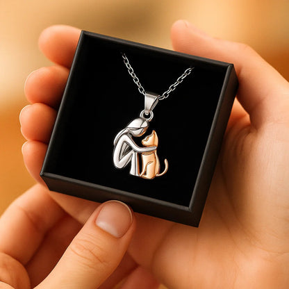 Knuffelige Omarming Ketting Symboliek Hond Kat Vrouw Man Goud Zwart Rosé
