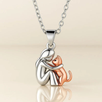 Knuffelige Omarming Ketting Symboliek Hond Kat Vrouw Man Goud Zwart Rosé