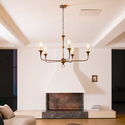 Kaarslamp Kroonluchter Messing Metaal Goud Zwart Wit Nikkel Woonkamer Eetkamer 5 6 Armen Hanglamp Vintage Kaarsenkroonluchter