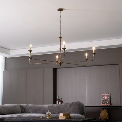 Kaarslamp Kroonluchter Messing Metaal Goud Zwart Wit Nikkel Woonkamer Eetkamer 5 6 Armen Hanglamp Vintage Kaarsenkroonluchter