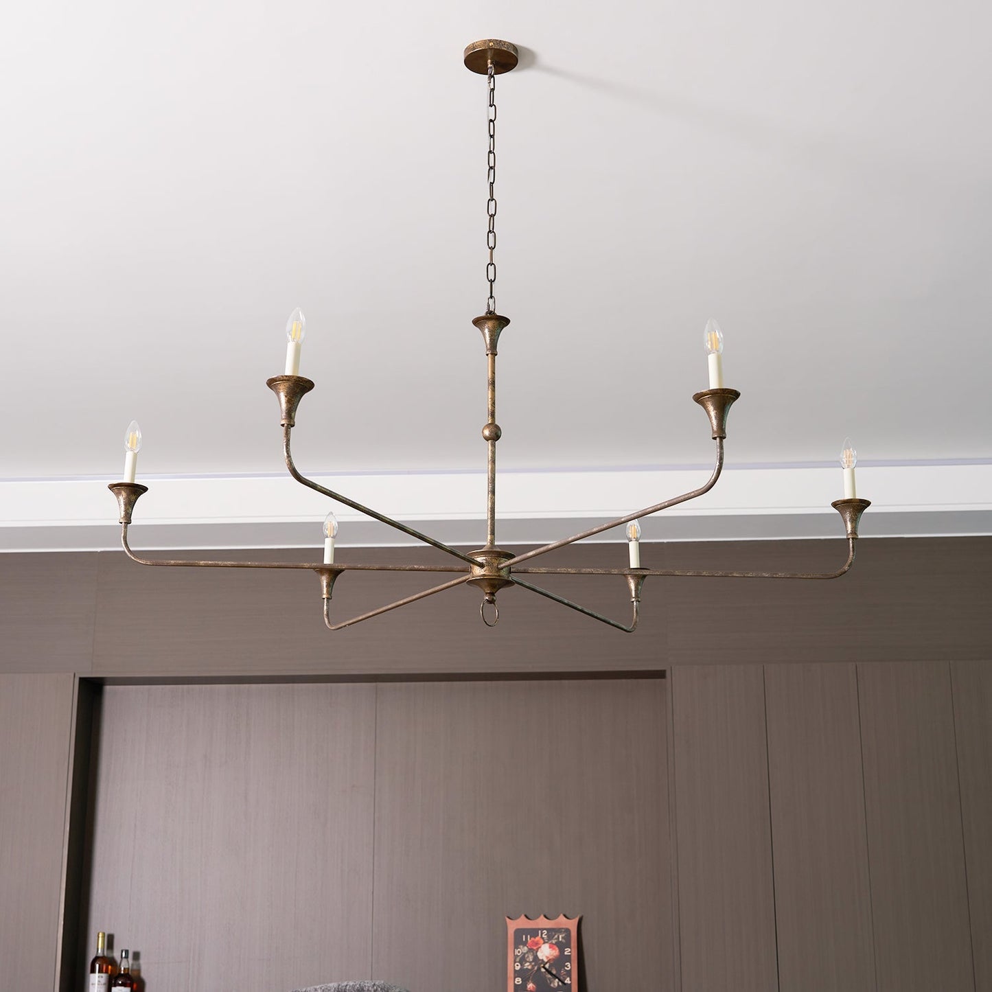 Kaarslamp Kroonluchter Messing Metaal Goud Zwart Wit Nikkel Woonkamer Eetkamer 5 6 Armen Hanglamp Vintage Kaarsenkroonluchter