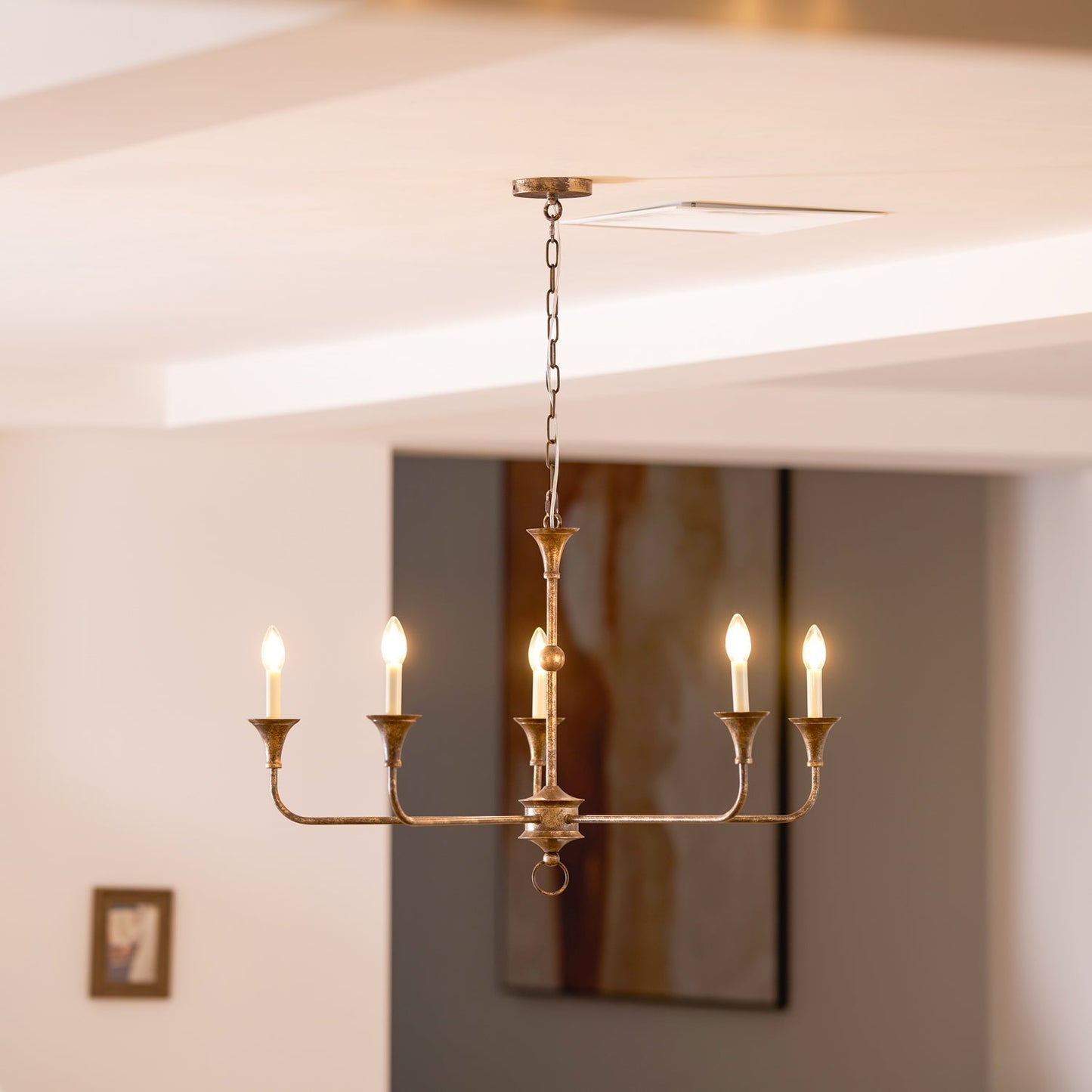 Kaarslamp Kroonluchter Messing Metaal Goud Zwart Wit Nikkel Woonkamer Eetkamer 5 6 Armen Hanglamp Vintage Kaarsenkroonluchter