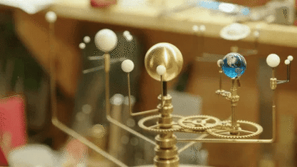 Mechanisch Planetarium Zonnestelsel Messing Bureau Model Handmatige Rotatie Educatief Decoratief Astronomie