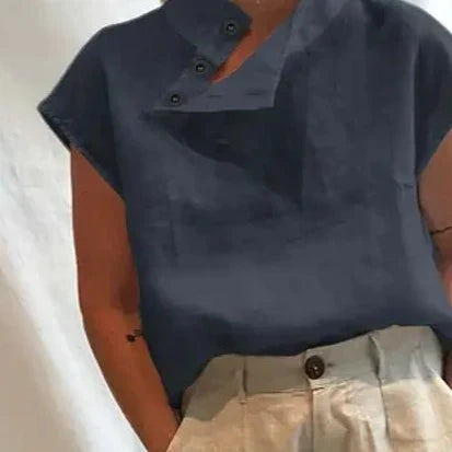 Linnen Blouse Zomerse Katoenen Vrouwelijke Stijl