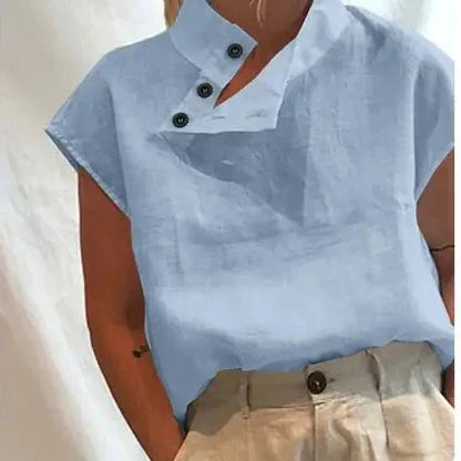 Linnen Blouse Zomerse Katoenen Vrouwelijke Stijl