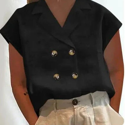 Linnen Blouse Zomerse Katoenen Vrouwelijke Stijl