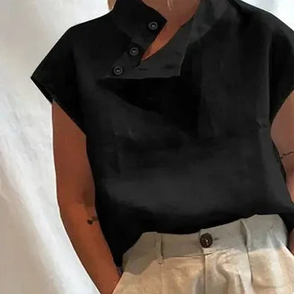 Linnen Blouse Zomerse Katoenen Vrouwelijke Stijl