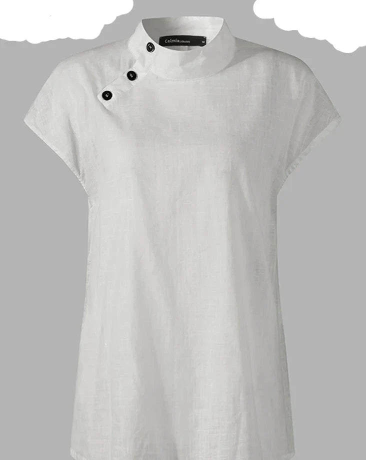 Linnen Blouse Zomerse Katoenen Vrouwelijke Stijl