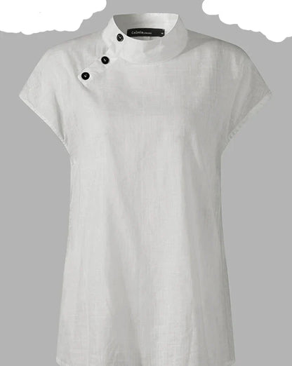 Linnen Blouse Zomerse Katoenen Vrouwelijke Stijl