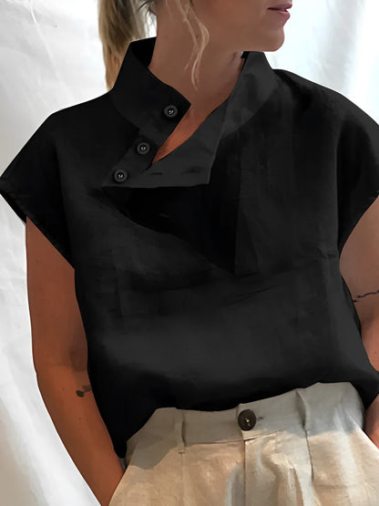 Damesblouse van Katoen en Linnen Elegante Stijl