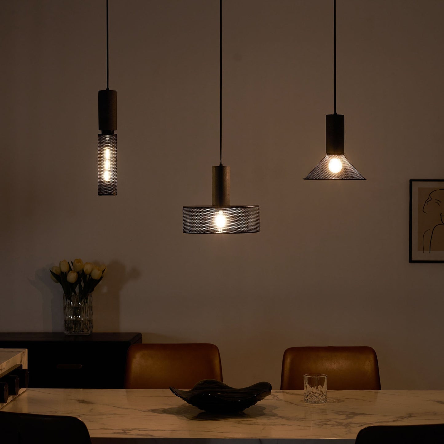 Beton Hanglamp Industrieel Cilinder Metaal Zwart Grijs E27