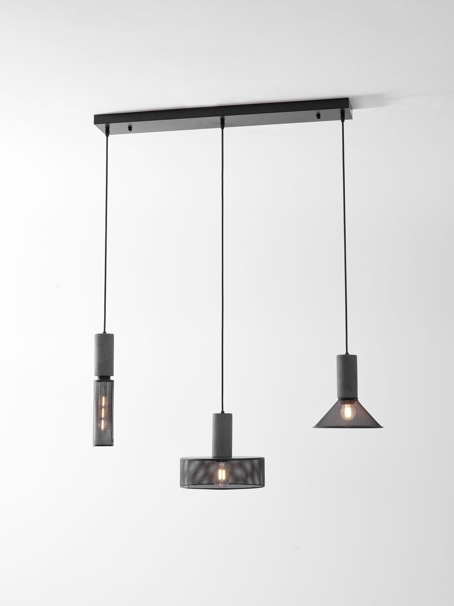 Beton Hanglamp Industrieel Cilinder Metaal Zwart Grijs E27